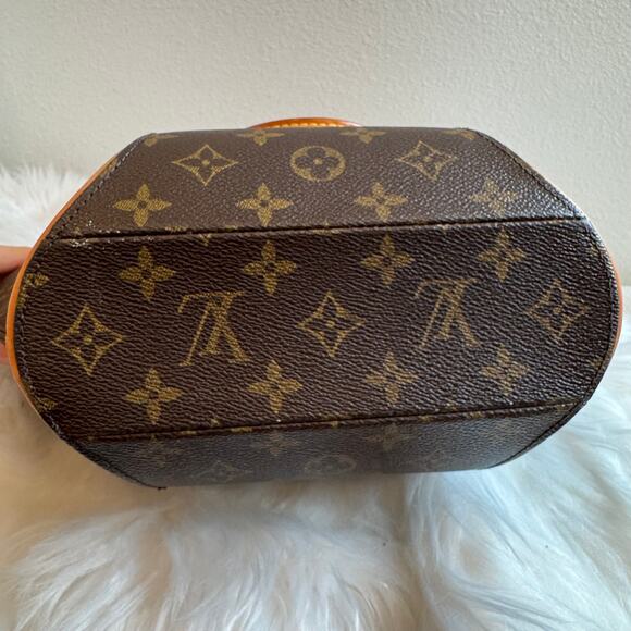 Louis Vuitton Ellipse PM Monogram Canvas Satchel Handbag Purse Bag Brown - Picture 2 of 12